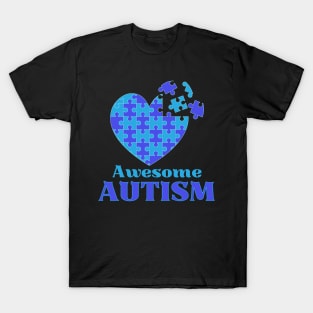 Awesome Autism for Autism awareness we wear BLUE T-Shirt